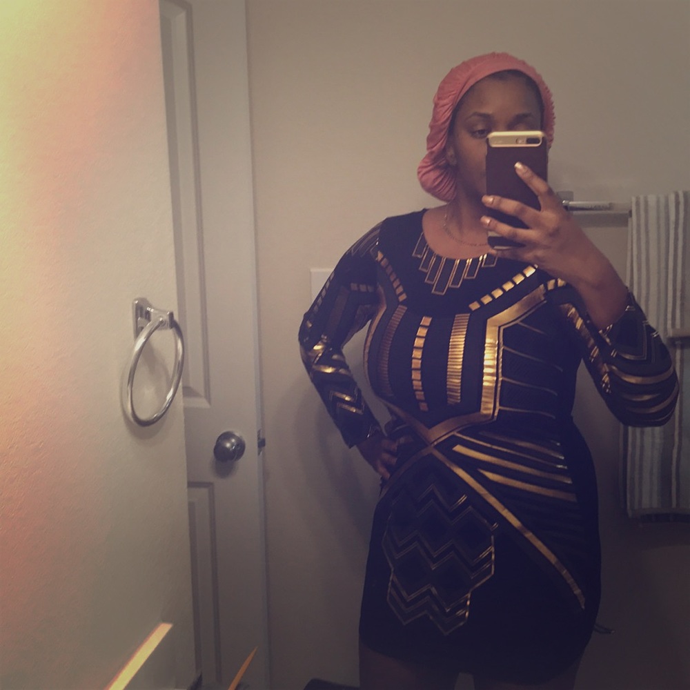 Gold and black dress